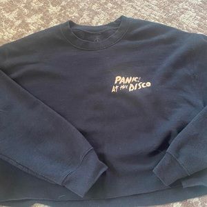 Panic! At The Disco Crew Neck Sweatshirt Crop Top Womens Medium Band Shirt